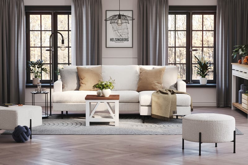 Menard Compact Sittpuff Rund 60 cm - Vit - Products - Möbler - Fåtölj & stolar - Pall & puff - Sittpuff