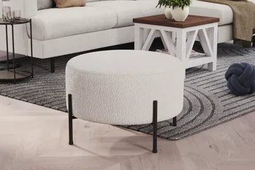 Menard Compact Sittpuff Rund 60 cm - Vit - Products - Möbler - Fåtölj & stolar - Pall & puff - Sittpuff