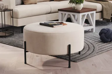Menard Compact Sittpuff Rund 70 cm - Beige - Products - Möbler - Fåtölj & stolar - Pall & puff - Sittpuff