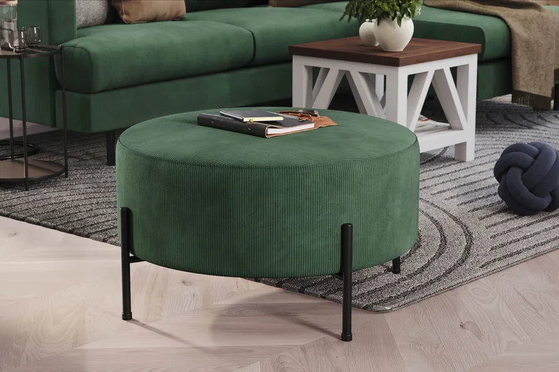 Menard Compact Sittpuff Rund 70 cm - Grön - Products - Möbler - Fåtölj & stolar - Pall & puff - Sittpuff