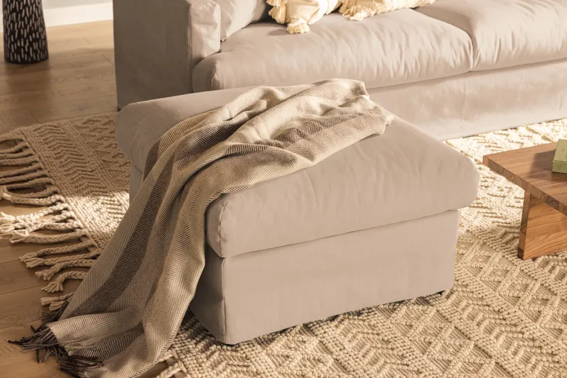 Menard Fotpall Tvättbar & avtagbar klädsel - Beige - Products - Möbler - Fåtölj & stolar - Pall & puff - Fotpallar