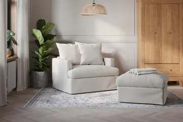 Menard Fotpall Tvättbar & avtagbar klädsel - Beige - Products - Möbler - Fåtölj & stolar - Pall & puff - Fotpallar