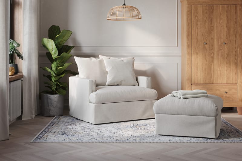 Menard Fotpall Tvättbar & avtagbar klädsel - Beige - Products - Möbler - Fåtölj & stolar - Pall & puff - Fotpallar