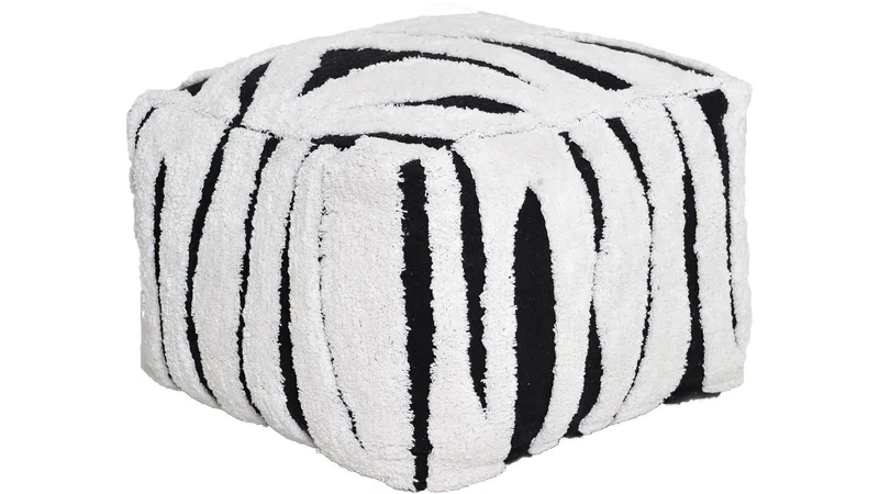 Mirello Puff 50 cm - Vit/Svart - Products - Möbler - Fåtölj & stolar - Pall & puff - Sittpuff