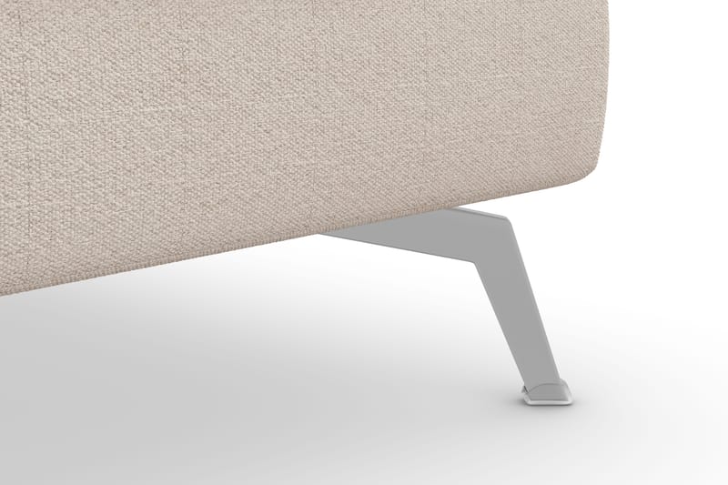 Ocean Lyx Fotpall - Beige/Krom - Products - Möbler - Fåtölj & stolar - Pall & puff - Fotpallar