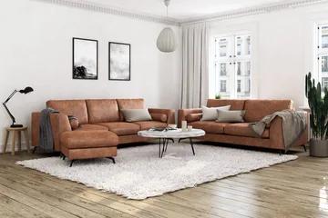 Ocean Lyx Fotpall - Brun/Läder - Products - Möbler - Fåtölj & stolar - Pall & puff - Fotpallar