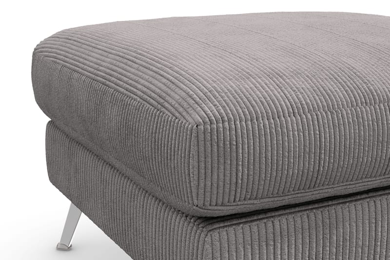 Ocean Lyx Fotpall - Mörkgrå/Krom - Products - Möbler - Fåtölj & stolar - Pall & puff - Fotpallar