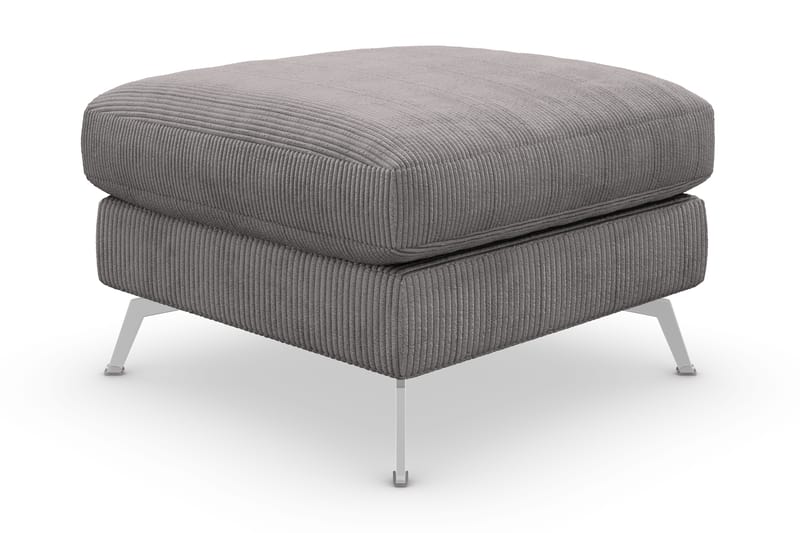 Ocean Lyx Fotpall - Mörkgrå/Krom - Products - Möbler - Fåtölj & stolar - Pall & puff - Fotpallar