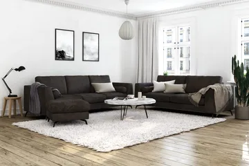 Ocean Lyx Fotpall - Mörkgrå/Sammet - Products - Möbler - Fåtölj & stolar - Pall & puff - Fotpallar