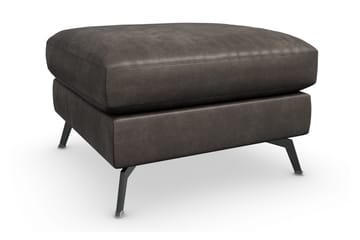 Ocean Lyx Fotpall - Svart/Läder - Products - Möbler - Fåtölj & stolar - Pall & puff - Fotpallar