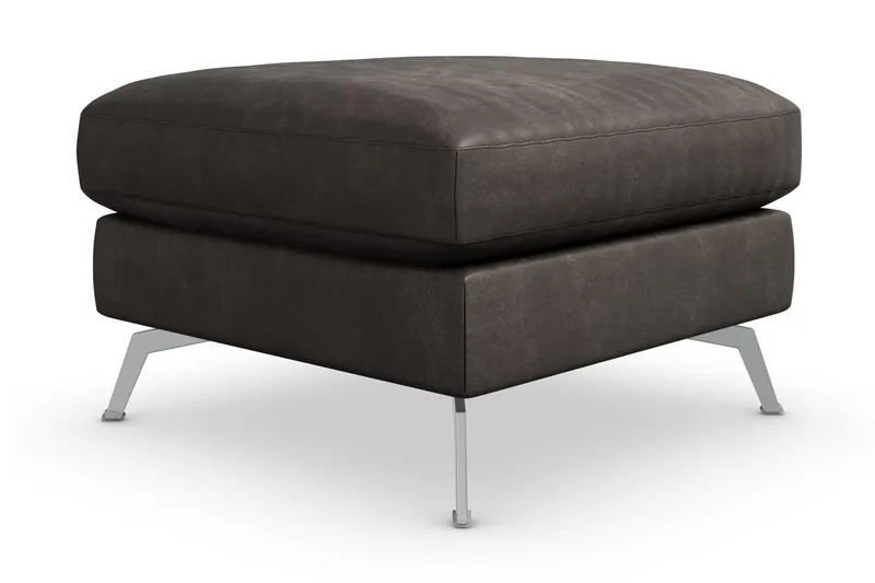 Ocean Lyx Fotpall - Svart/Läder - Products - Möbler - Fåtölj & stolar - Pall & puff - Fotpallar