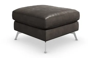 Ocean Lyx Fotpall - Svart/Läder - Products - Möbler - Fåtölj & stolar - Pall & puff - Fotpallar