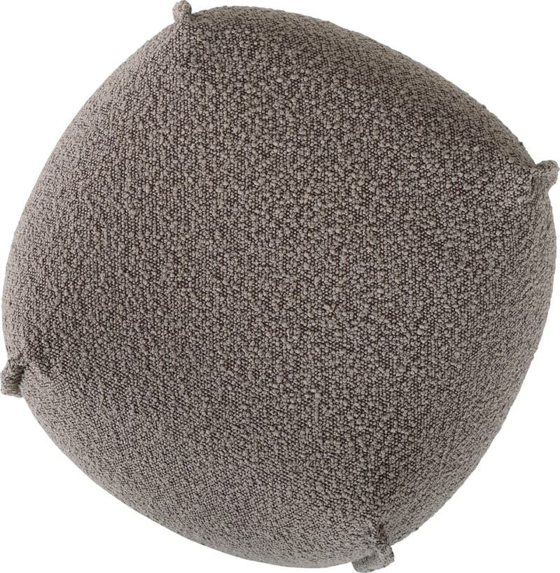 Pall 48x48 cm i mörkbeige bouclè - Gråbrun - Products - Möbler - Fåtölj & stolar - Pall & puff - Sittpuff