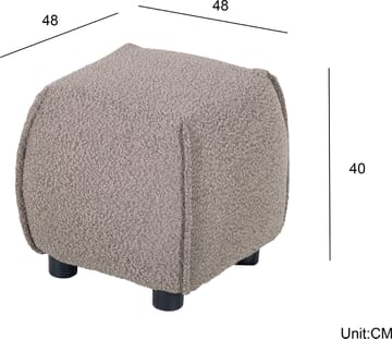 Pall 48x48 cm i mörkbeige bouclè - Gråbrun - Products - Möbler - Fåtölj & stolar - Pall & puff - Sittpuff