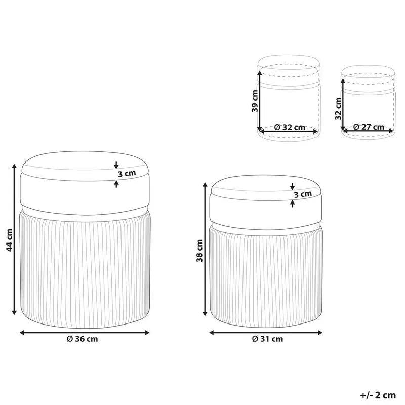 Puff Camdenton 2-pack - Grå - Products - Möbler - Fåtölj & stolar - Pall & puff - Sittpuff