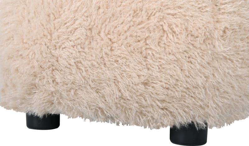 Sittpuff Fluffy i Hårigt Tyg - Beige - Products - Möbler - Fåtölj & stolar - Pall & puff - Sittpuff