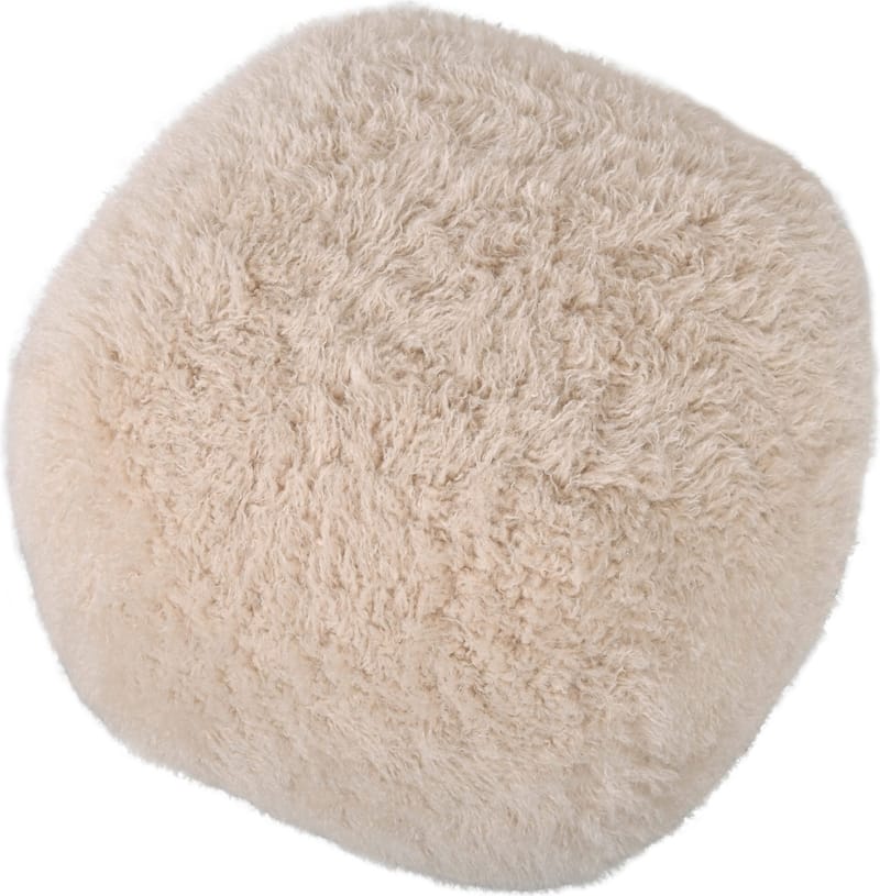 Sittpuff Fluffy i Hårigt Tyg - Beige - Products - Möbler - Fåtölj & stolar - Pall & puff - Sittpuff