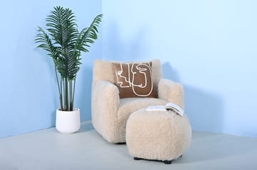 Sittpuff Fluffy i Hårigt Tyg - Beige - Products - Möbler - Fåtölj & stolar - Pall & puff - Sittpuff