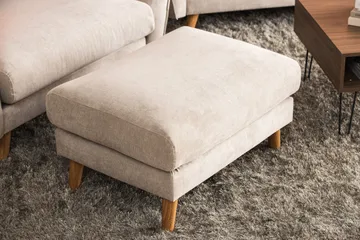 Trend Lyx Fotpall - Beige/Svart - Products - Möbler - Fåtölj & stolar - Pall & puff - Fotpallar