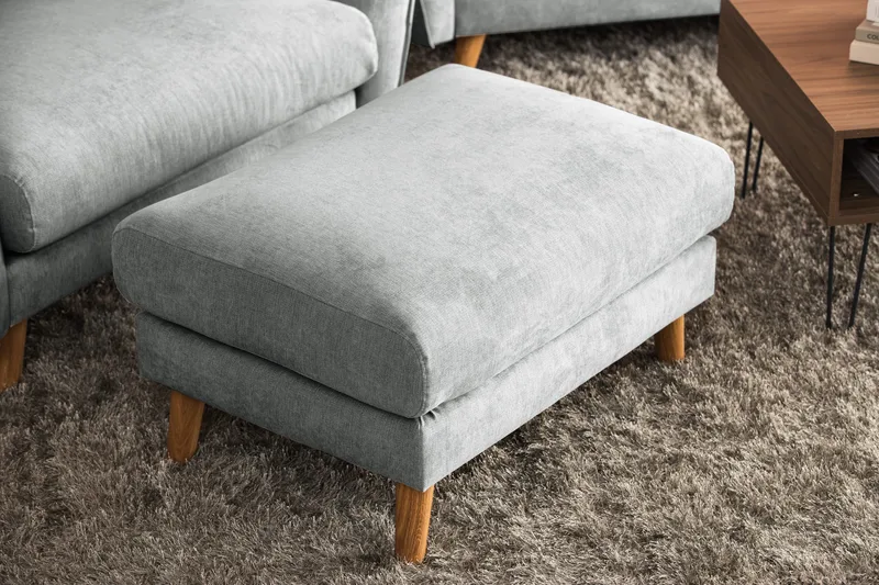 Trend Lyx Fotpall - Grå/Svart - Products - Möbler - Fåtölj & stolar - Pall & puff - Fotpallar
