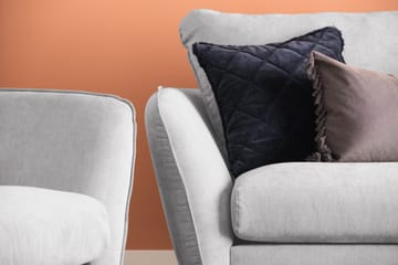 Trend Lyx Fotpall - Ljusgrå/Svart - Products - Möbler - Fåtölj & stolar - Pall & puff - Fotpallar
