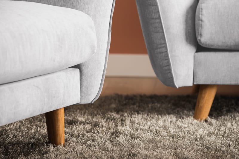 Trend Lyx Fotpall - Ljusgrå/Svart - Products - Möbler - Fåtölj & stolar - Pall & puff - Fotpallar