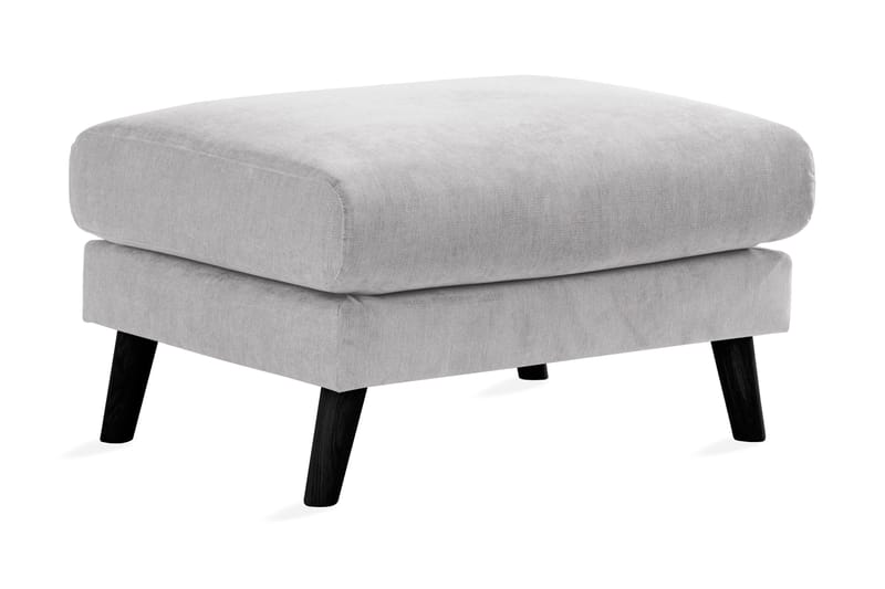 Trend Lyx Fotpall - Ljusgrå/Svart - Products - Möbler - Fåtölj & stolar - Pall & puff - Fotpallar