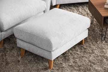Trend Lyx Fotpall - Ljusgrå/Svart - Products - Möbler - Fåtölj & stolar - Pall & puff - Fotpallar