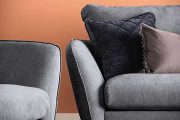 Trend Lyx Fotpall - Mörkgrå/Svart - Products - Möbler - Fåtölj & stolar - Pall & puff - Fotpallar