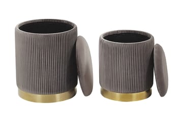 Trumelet Fotpall med Förvaring 2-pack - Grå - Products - Möbler - Fåtölj & stolar - Pall & puff - Fotpallar