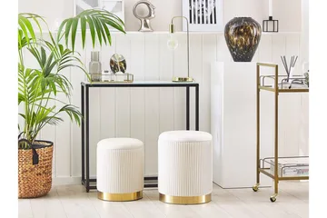 Trumelet Fotpall med Förvaring 2-pack - Vit - Products - Möbler - Fåtölj & stolar - Pall & puff - Fotpallar