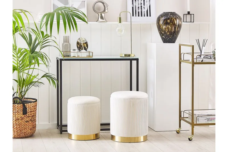 Trumelet Fotpall med Förvaring 2-pack - Vit - Products - Möbler - Fåtölj & stolar - Pall & puff - Fotpallar