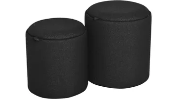 Velmira Puff 2 delar 39 cm Rund - Svart - Products - Möbler - Fåtölj & stolar - Pall & puff - Sittpuff