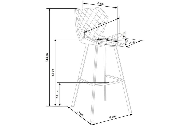 Robles Barstol - Grå/Vit - Products - Möbler - Fåtölj & stolar - Barstol & barpall