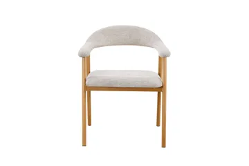 Ronja Matstol i metall med tygsits - Beige/Ek - Products - Möbler - Fåtölj & stolar - Matstol & köksstol