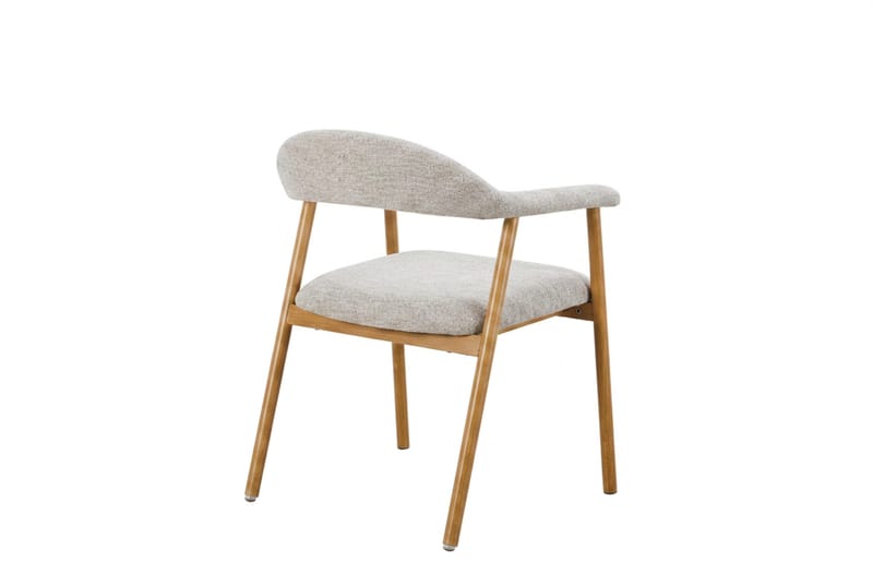 Ronja Matstol i metall med tygsits - Beige/Ek - Products - Möbler - Fåtölj & stolar - Matstol & köksstol