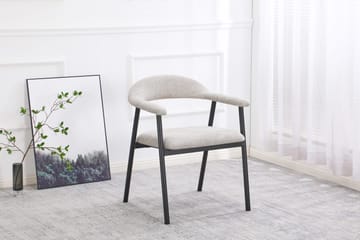 Ronja Matstol i metall med tygsits - Beige/Svart - Products - Möbler - Fåtölj & stolar - Matstol & köksstol