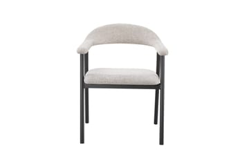 Ronja Matstol i metall med tygsits - Beige/Svart - Products - Möbler - Fåtölj & stolar - Matstol & köksstol