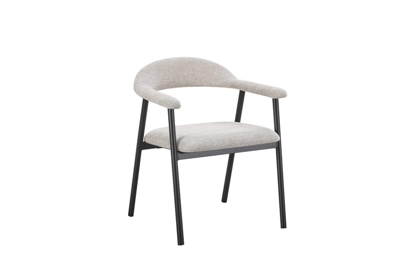 Ronja Matstol i metall med tygsits - Beige/Svart - Products - Möbler - Fåtölj & stolar - Matstol & köksstol