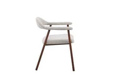Ronja Matstol i metall med tygsits - Beige/Valnöt - Products - Möbler - Fåtölj & stolar - Matstol & köksstol