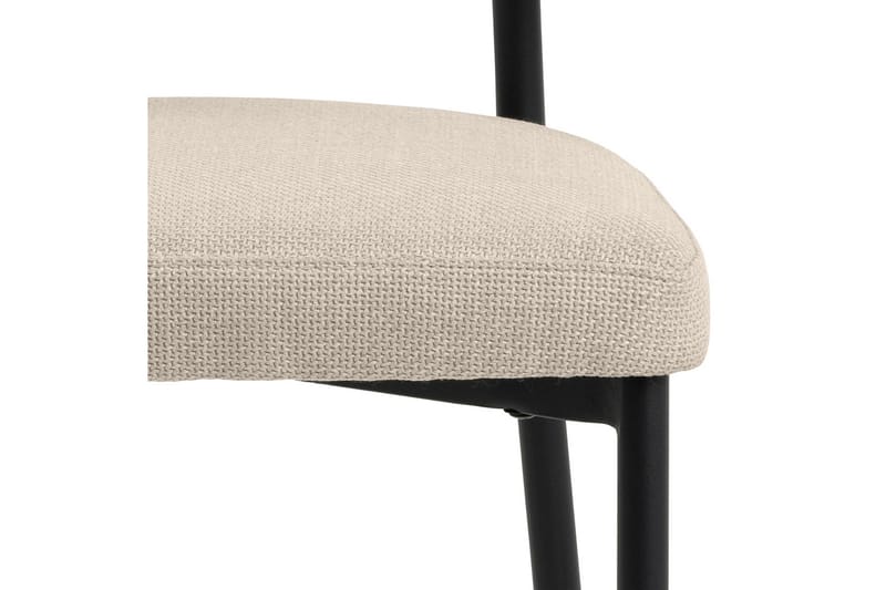 Sawako Matstol & Köksstol i Tyg med Svarta Metallben - Beige - Products - Möbler - Fåtölj & stolar - Matstol & köksstol