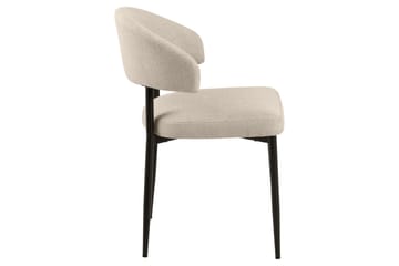 Sawako Matstol & Köksstol i Tyg med Svarta Metallben - Beige - Products - Möbler - Fåtölj & stolar - Matstol & köksstol