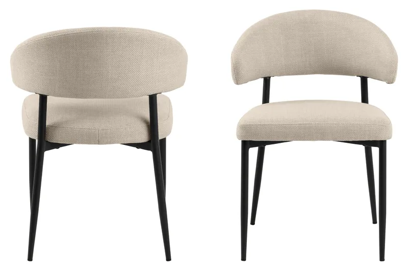Sawako Matstol - Beige/Svart - Products - Möbler - Fåtölj & stolar - Matstol & köksstol