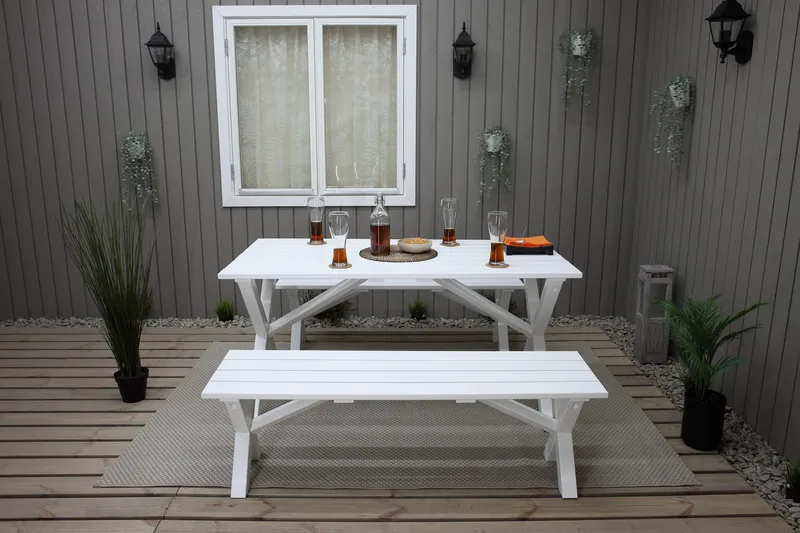 Scottsdale Sittbänk 140 cm Vit - KWA - Products - Möbler - Fåtölj & stolar - Sittbänk