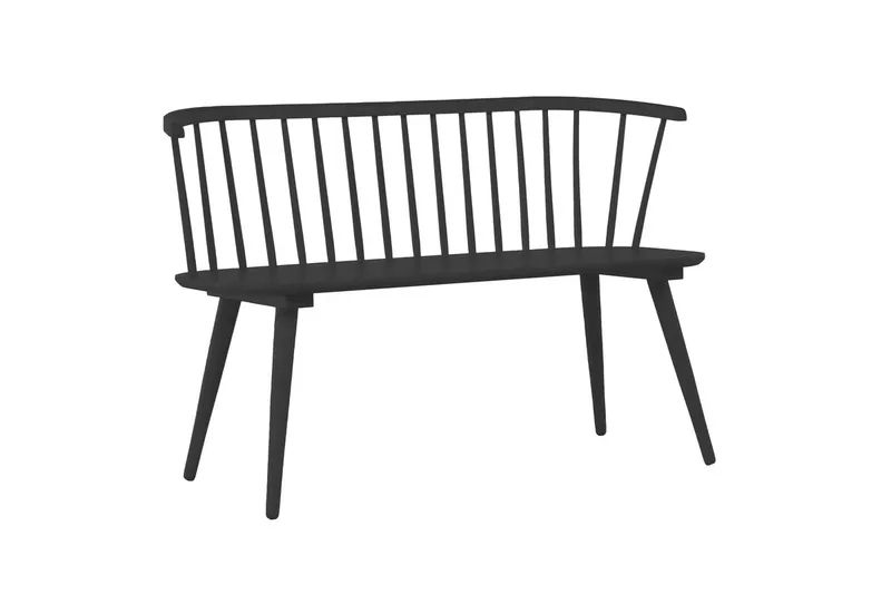 Soffbänk Bobby 120 cm i Trä - Svart - Products - Möbler - Fåtölj & stolar - Sittbänk - Bänk med ryggstöd