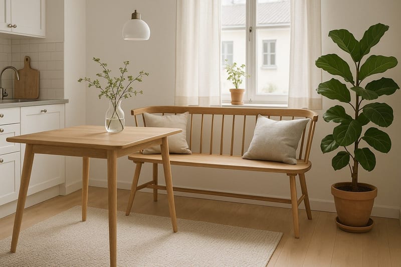 Pinnsoffa i oljad ek - Sandhamn - Oljad ek - Products - Möbler - Fåtölj & stolar - Sittbänk - Bänk med ryggstöd