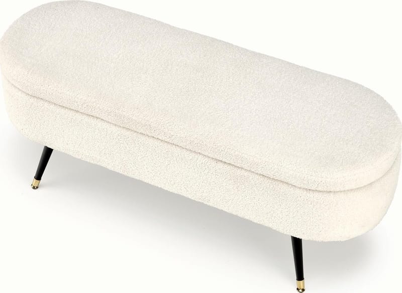 Sittbänk med förvaring offwhite 120 cm bred - Offwhite/svart - Products - Möbler - Fåtölj & stolar - Sittbänk