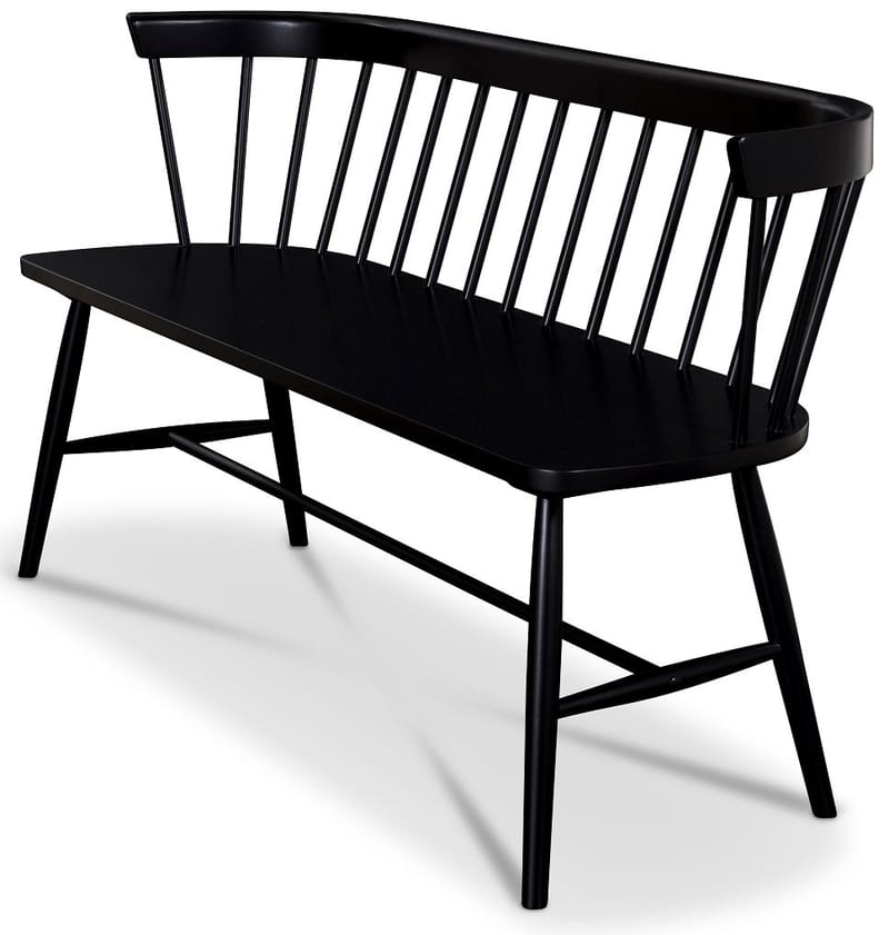 Svart Pinnsoffa / Kökssoffa - Sandhamn - Svart - Products - Möbler - Fåtölj & stolar - Sittbänk - Bänk med ryggstöd