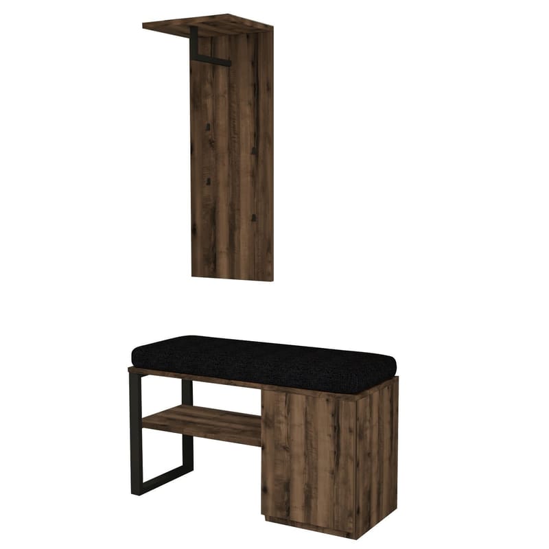 Uniqo Hallställsset 35x90x35 cm - Antik valnöt - Products - Möbler - Fåtölj & stolar - Sittbänk