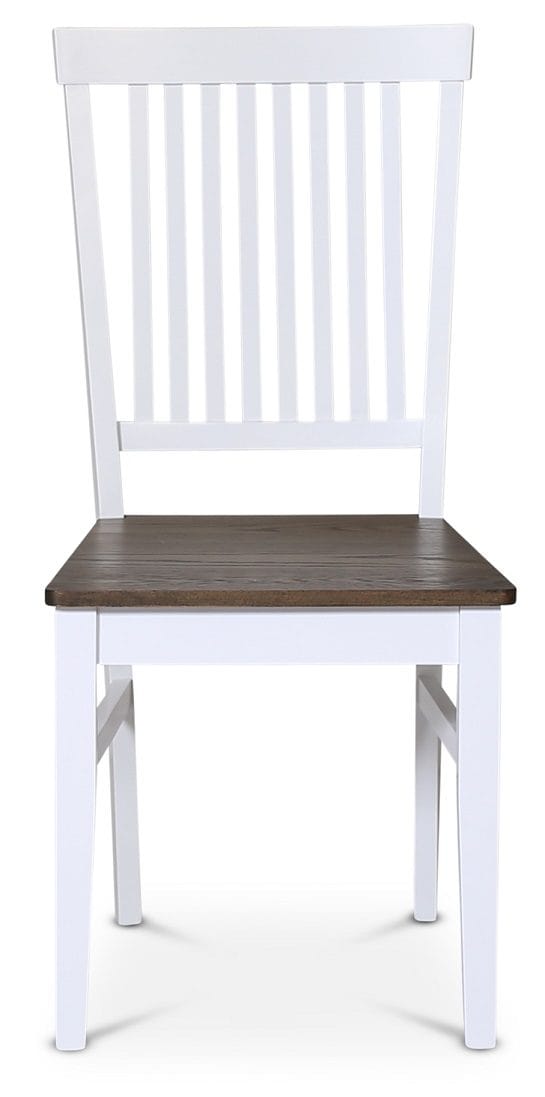 Skagen stol med ribbor - Vit / Brunoljad ek